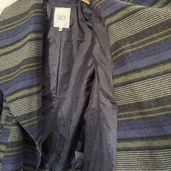 Jack by‎ BB Dakota Striped Waterfall Belted Jacket Draped Open Front Boho SMALL - Picture 7 of 11